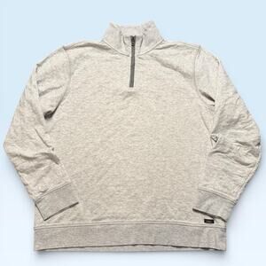 Faherty Sweatshirt Mens XL Gray Fleece 1/4 Zip Pullover Mock Neck Casual Top